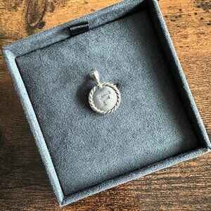David Yurman Initial F Charm Pendant w/ Pavé White Diamonds - FREE SHIPPING